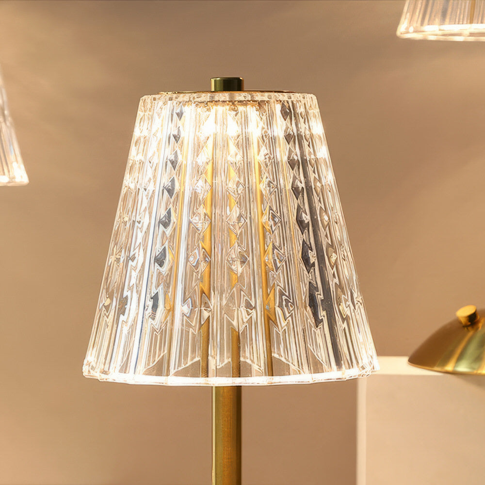 crystal lampshade brass metal table led lamp roomtery coquette aesthetic room decor