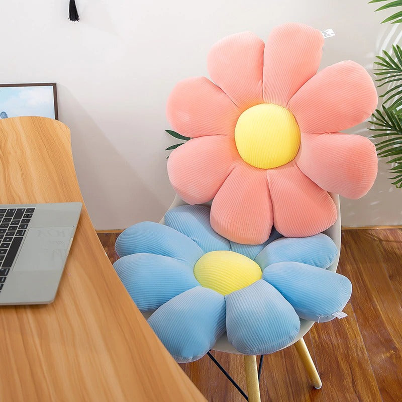 indie aesthetic daisy flower pillow bright colored flower pillow roomtery