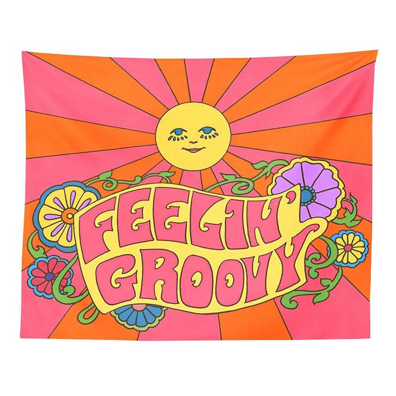 indie room aesthetic decor tapestry feeling groovy print roomtery