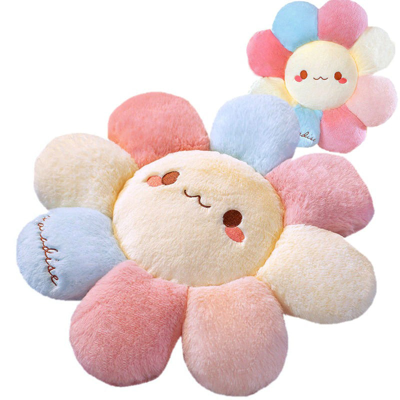 kawaii korean aesthetic room decor plush fluffy flower smile pillow roomtery