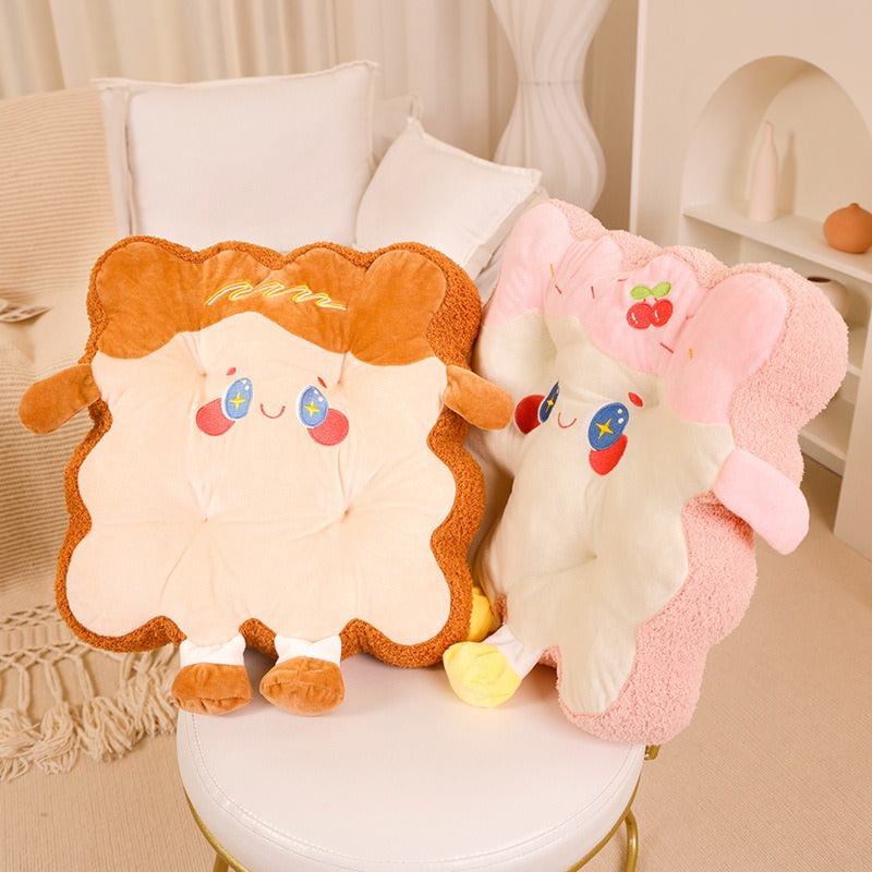 kawaii toast shaped plush seat cushion roomtery