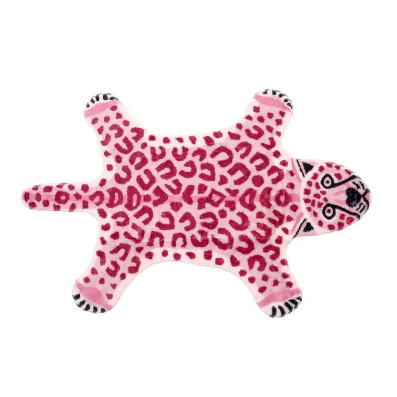 pink spotted leopard shape accent bedside rug aesthetic danish pastel roomtery