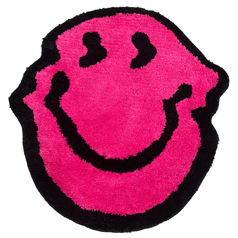 melting smiley indie aesthetic fluffy accent rug roomtery