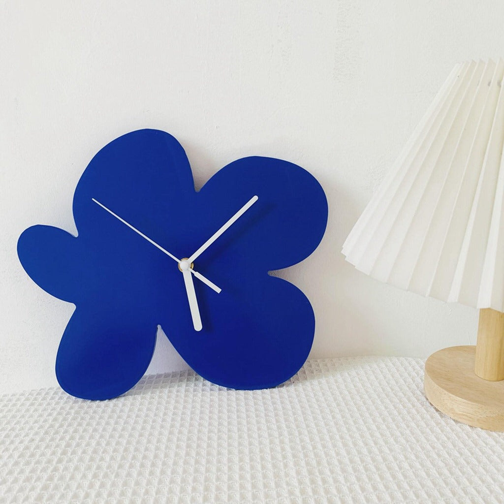 flower petals shaped minimalist aesthetic acrylic wall clock
