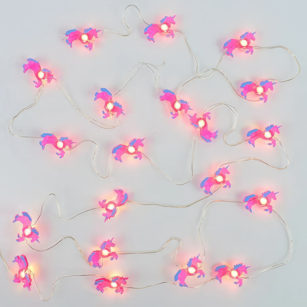 pink unicorn aesthetic fairy string lights room decor roomtery