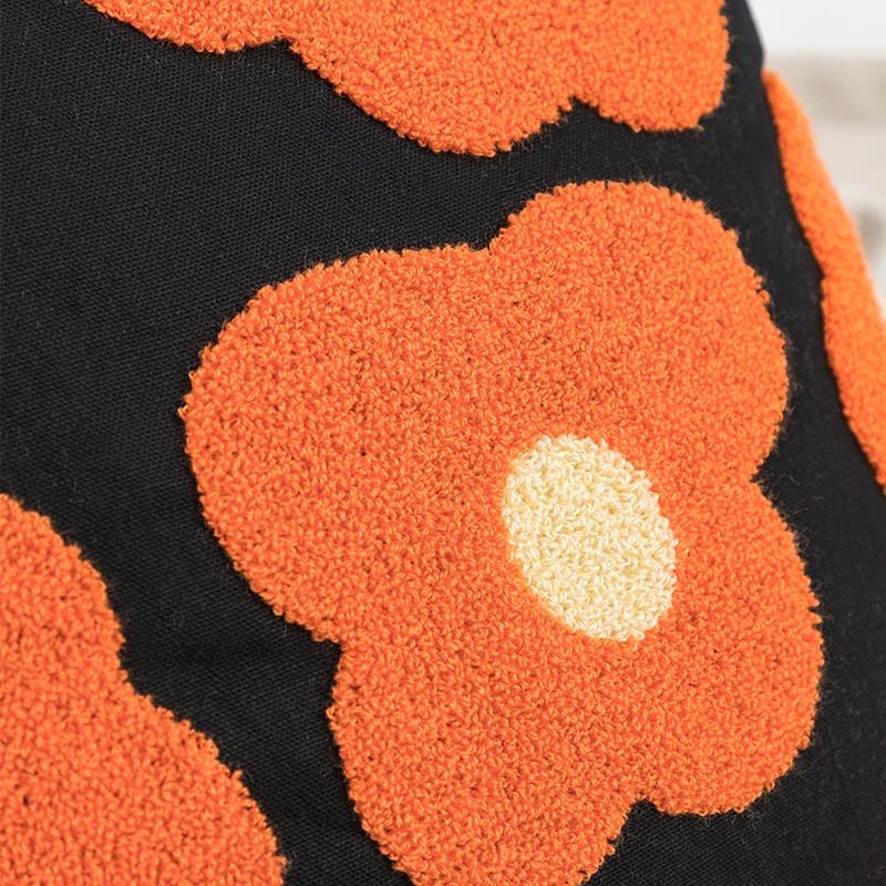 aesthetic cushion cover embroidered flower throw pillow room decor roomtery