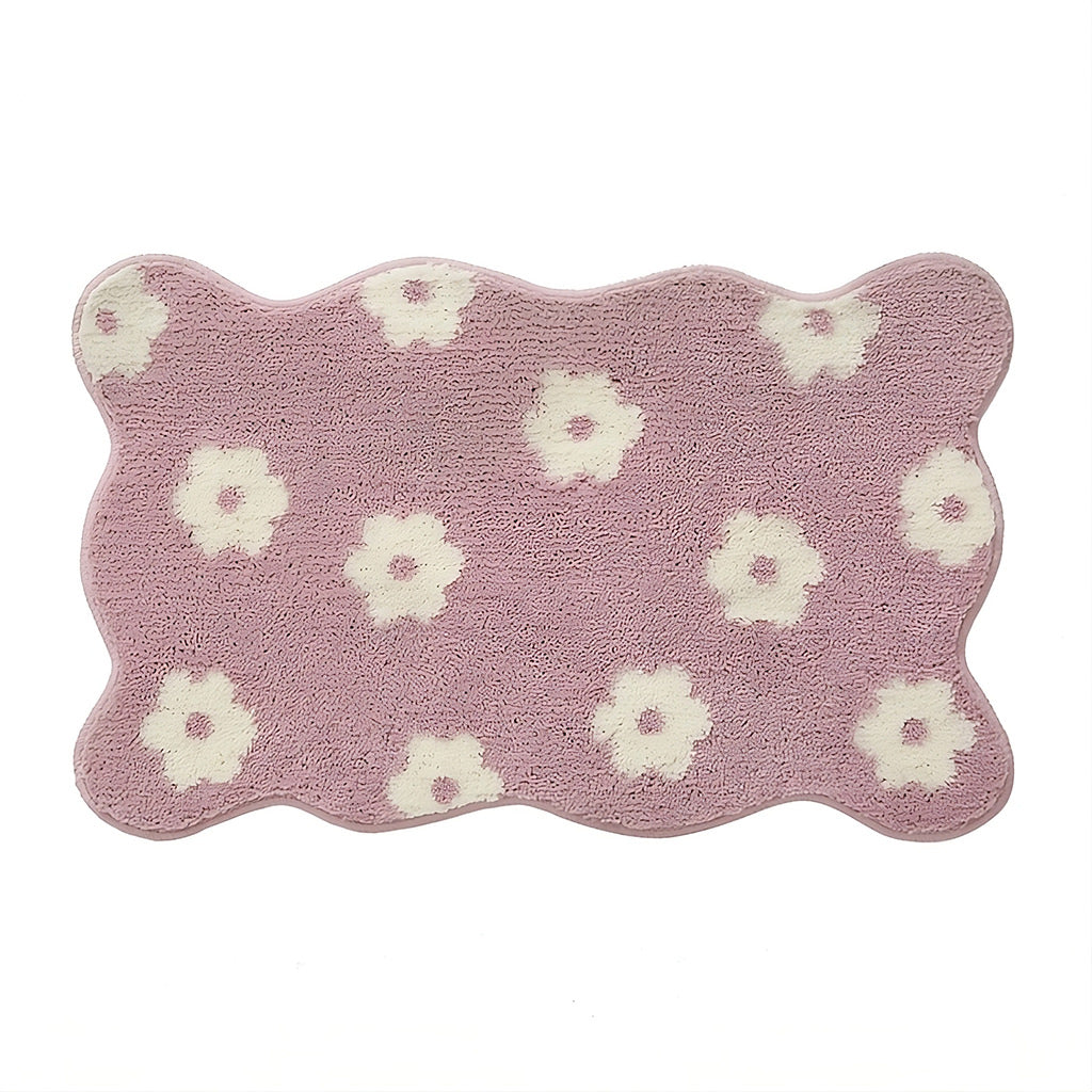 purple avender blossom tufted rug