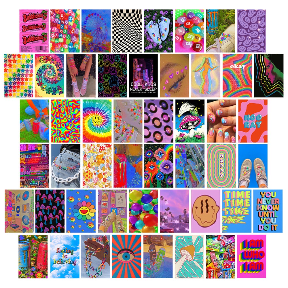 indie room aesthetic wall collage card board set roomtery