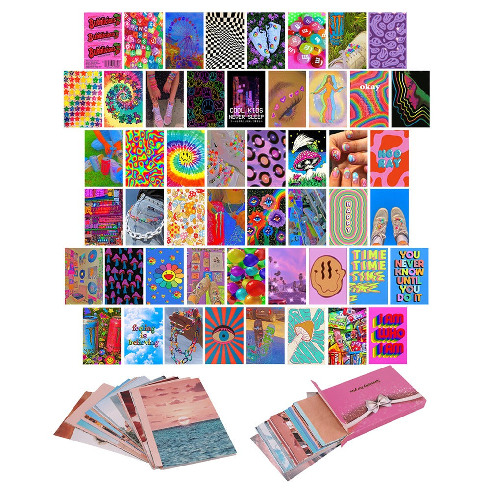 indie room aesthetic wall collage card board set roomtery